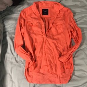 Coral half Button shirt